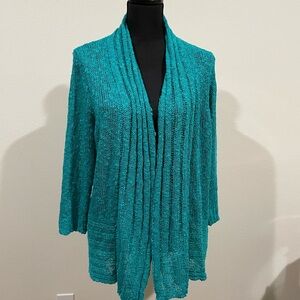 Teal Women's Cardigan Sweater By Fever, Size Medium